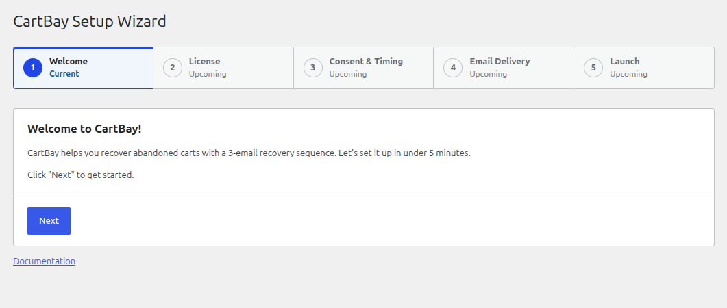 Welcome Step