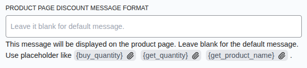 Product Page Message
