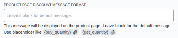 Product Page Message