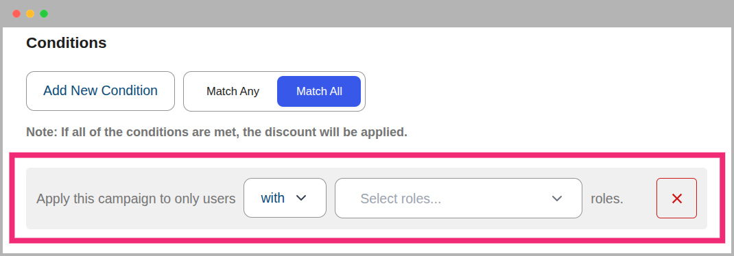 User Roles Condition