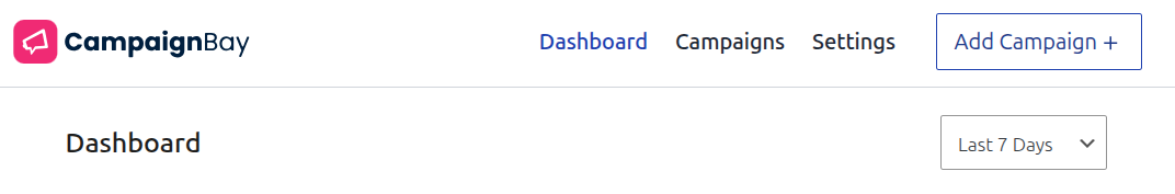 Dashboard Header and Date Filter