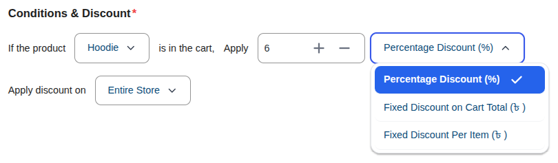 Discount Type Options