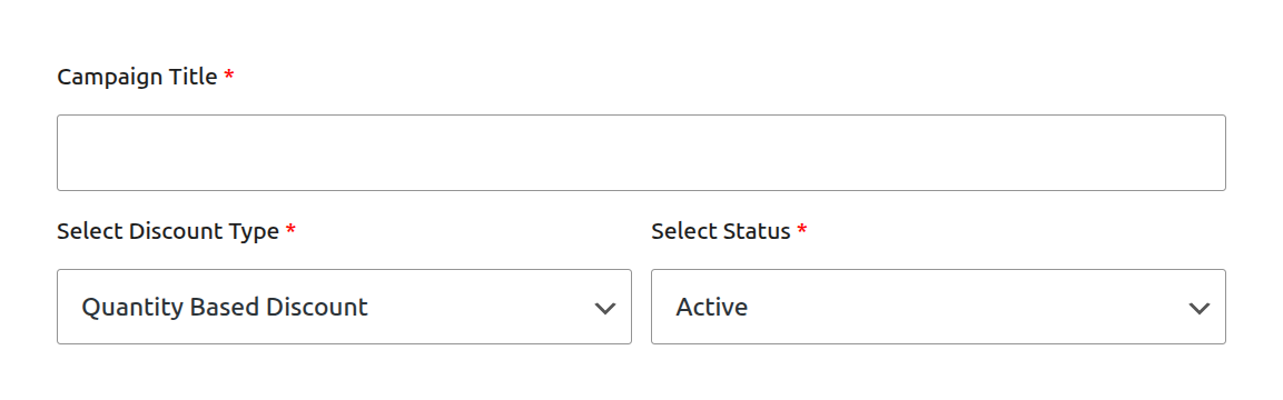 Core Campaign Details for Quantity Discount