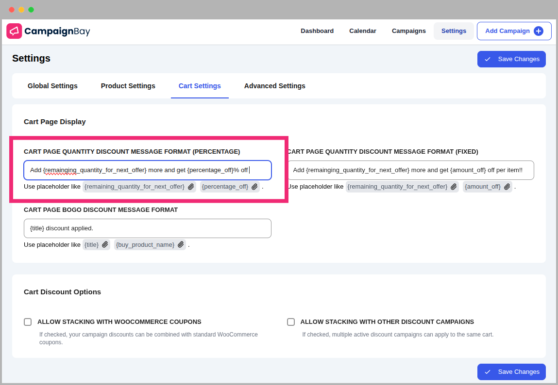 Cart Quantity Percentage Format