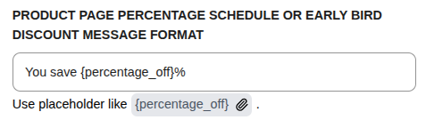 Percentage Schedule Message Format