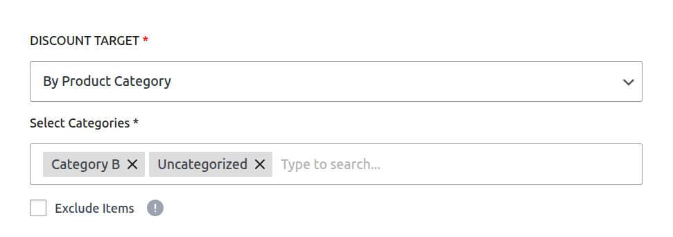 Selecting product categories