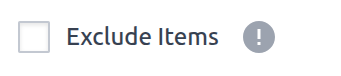 The Exclude Items checkbox