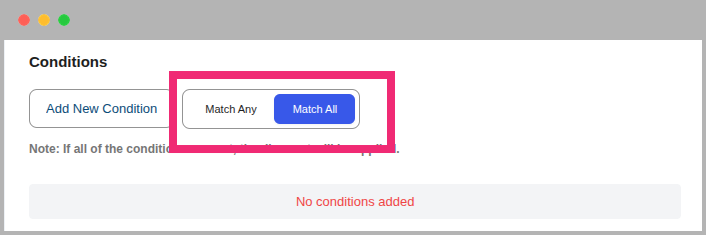 Match Any / Match All Toggle