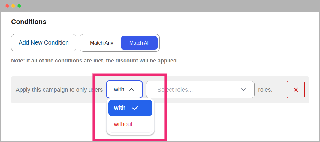 User Roles With Without