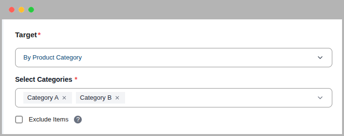 Selecting product categories
