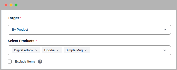 Selecting individual products