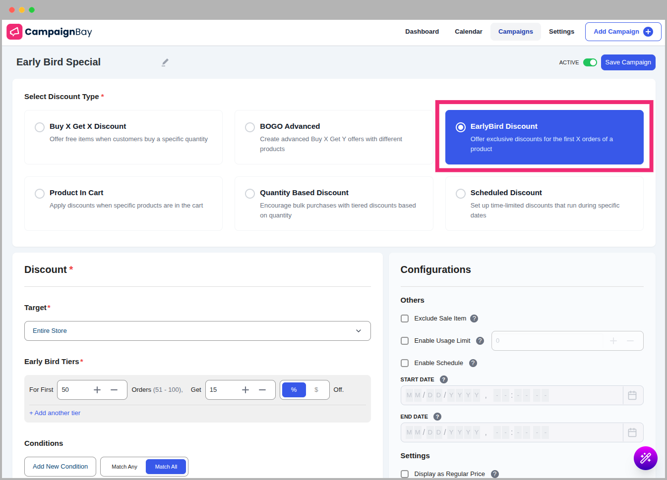 Select Campaign Type