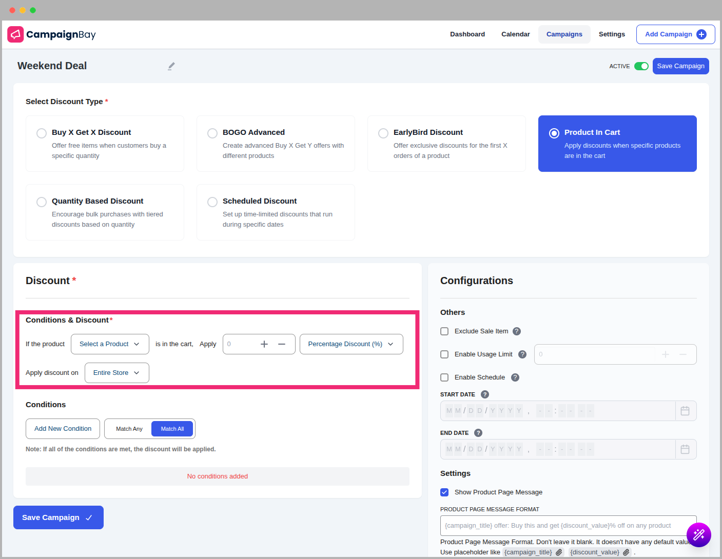 Trigger and Discount Empty