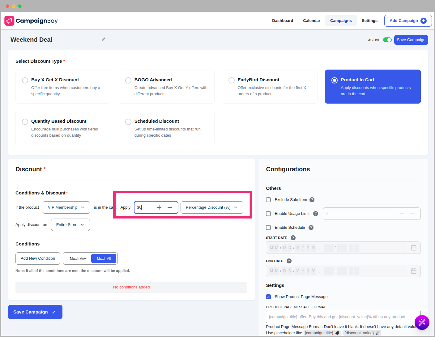 Discount Type Options