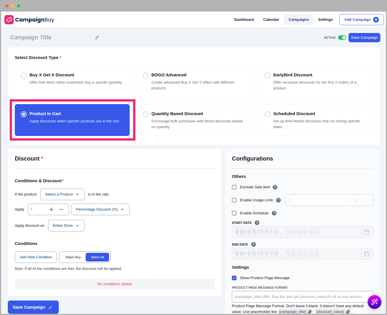 Select Campaign Type
