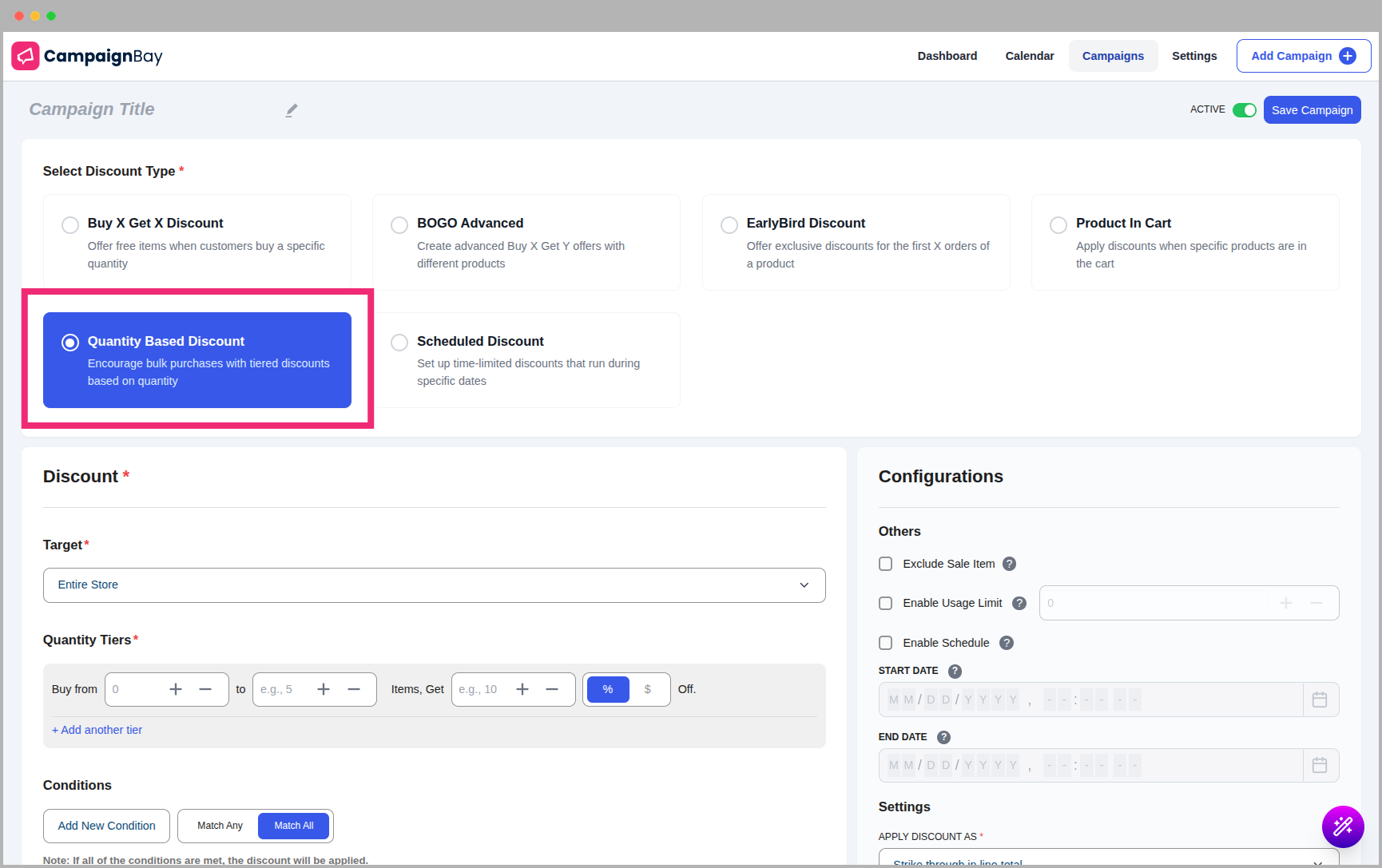 Select Campaign Type