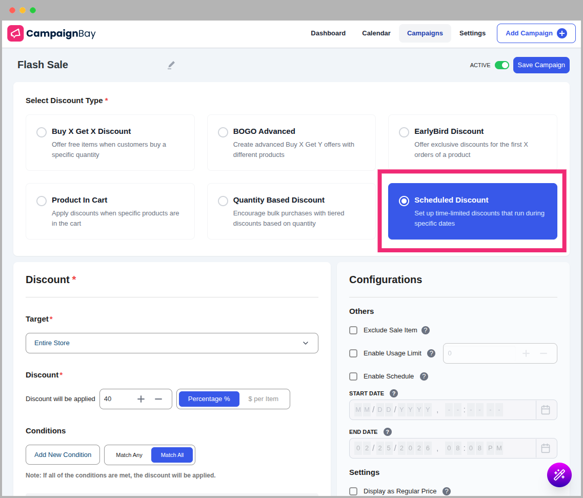 Select Campaign Type
