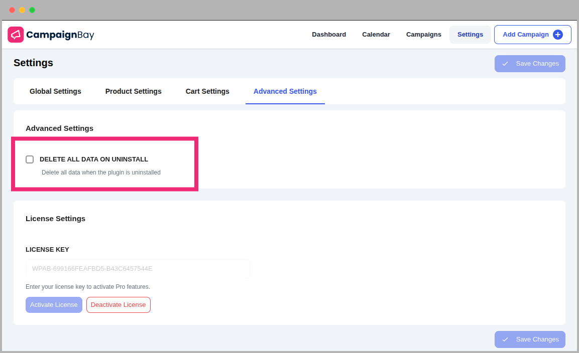 Delete All Data on Uninstall