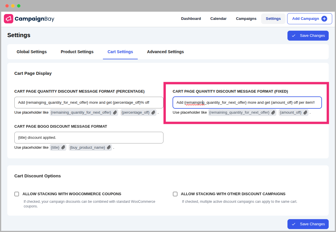 Cart Quantity Fixed Format