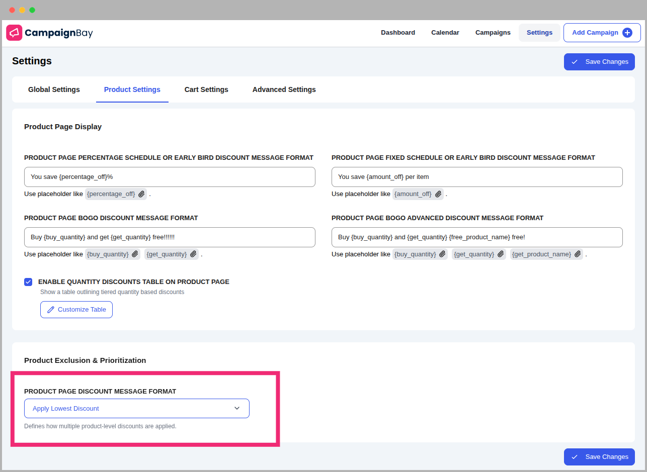 Product Priority Dropdown