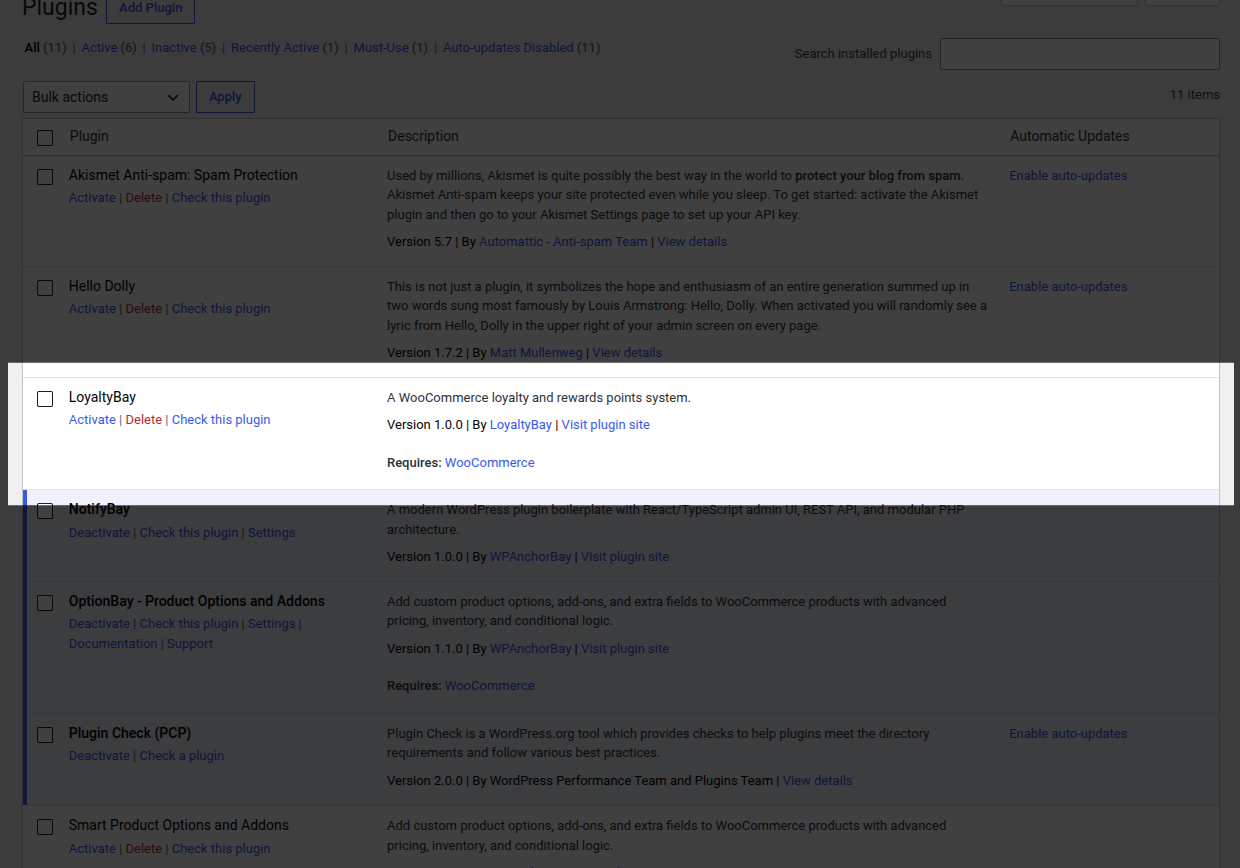 Activate Plugin Card