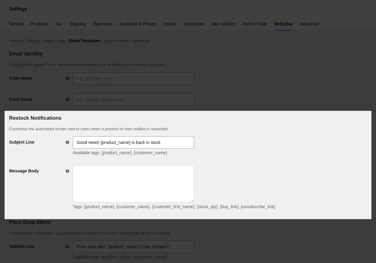 Individual Template Editor
