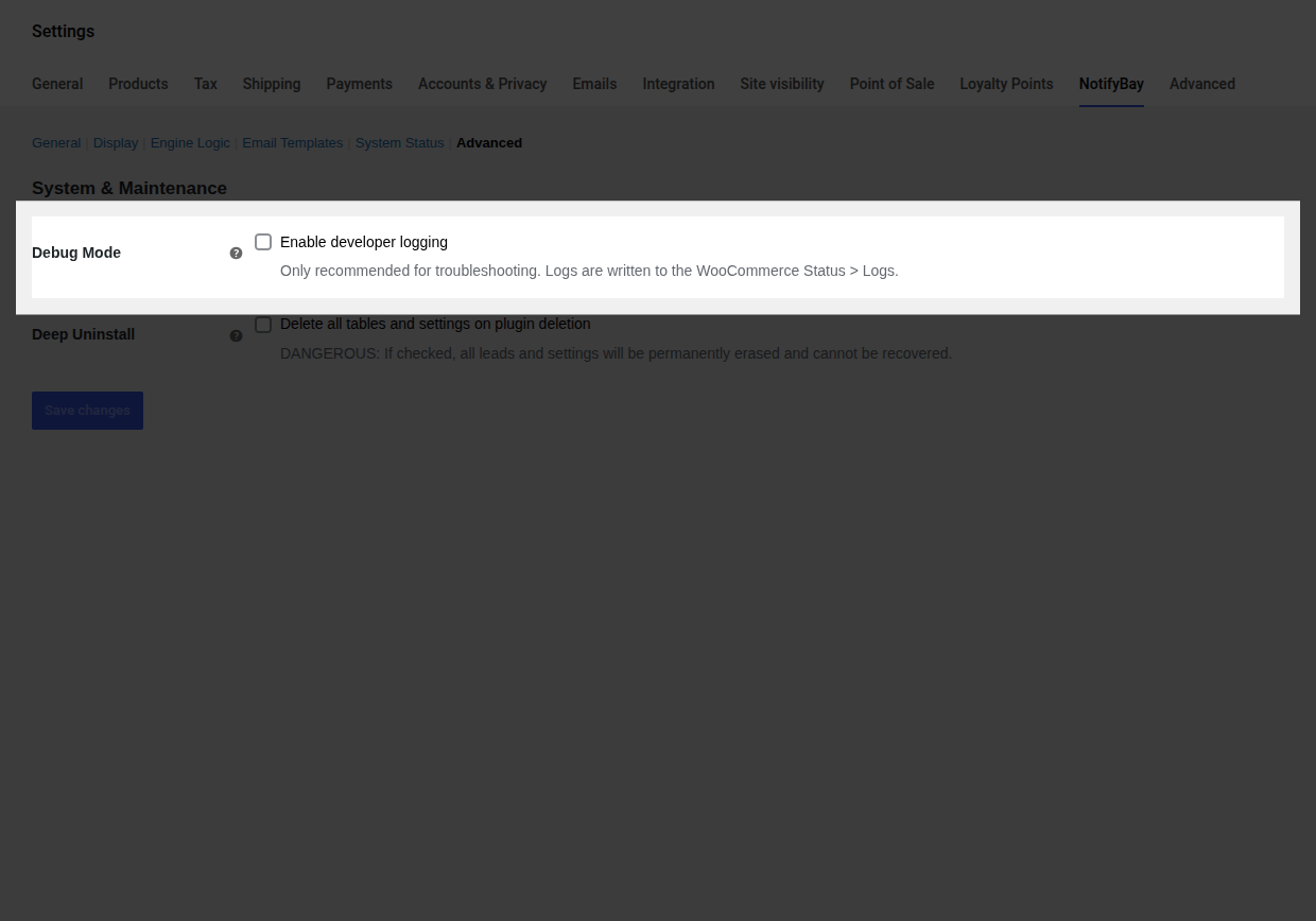 Debug Mode Toggle
