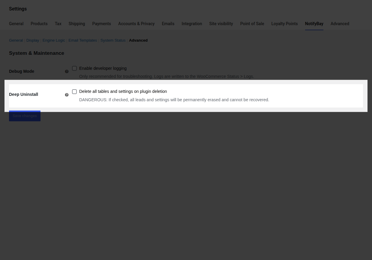 Deep Uninstall Setting