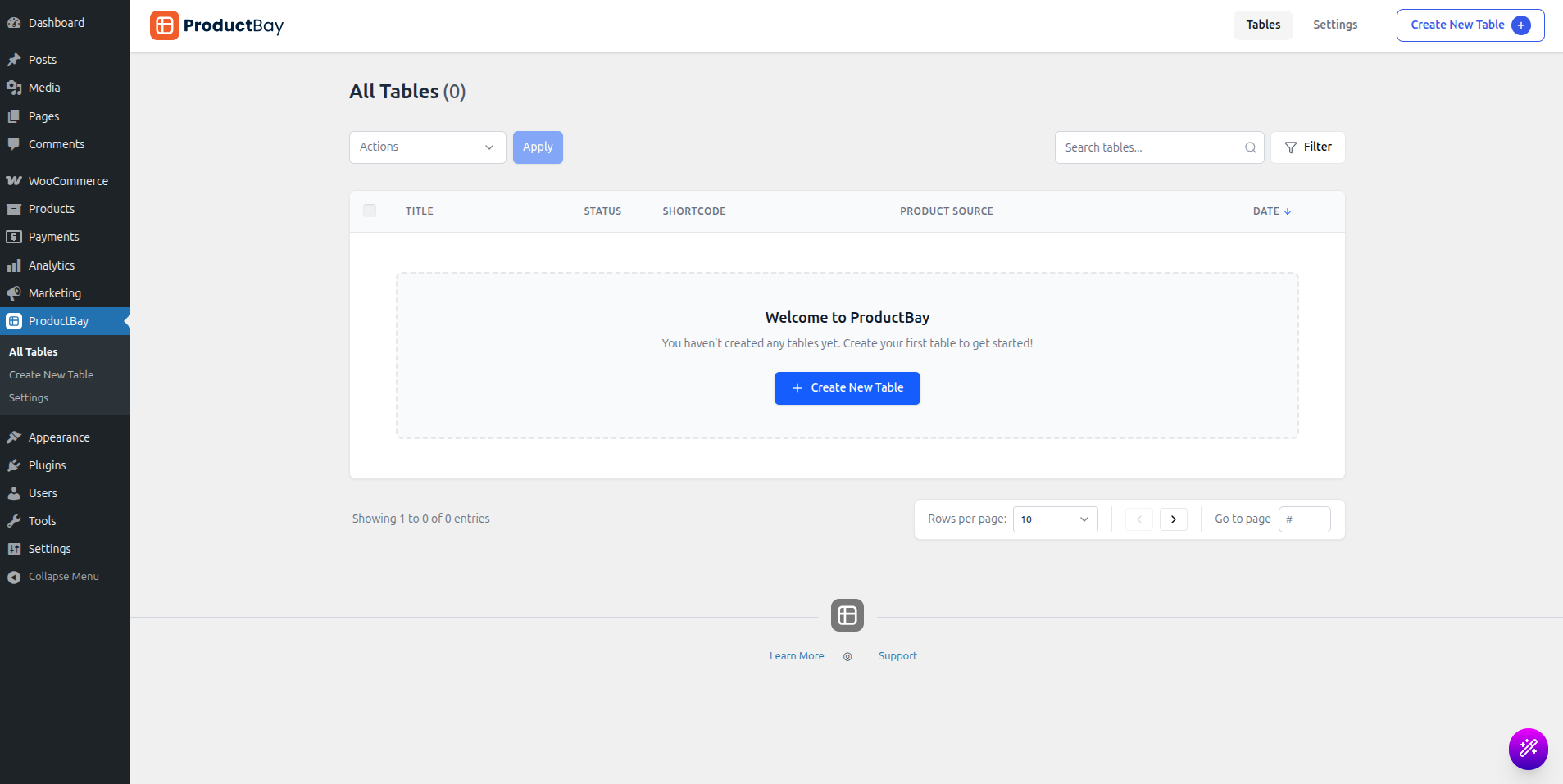 Empty State Dashboard