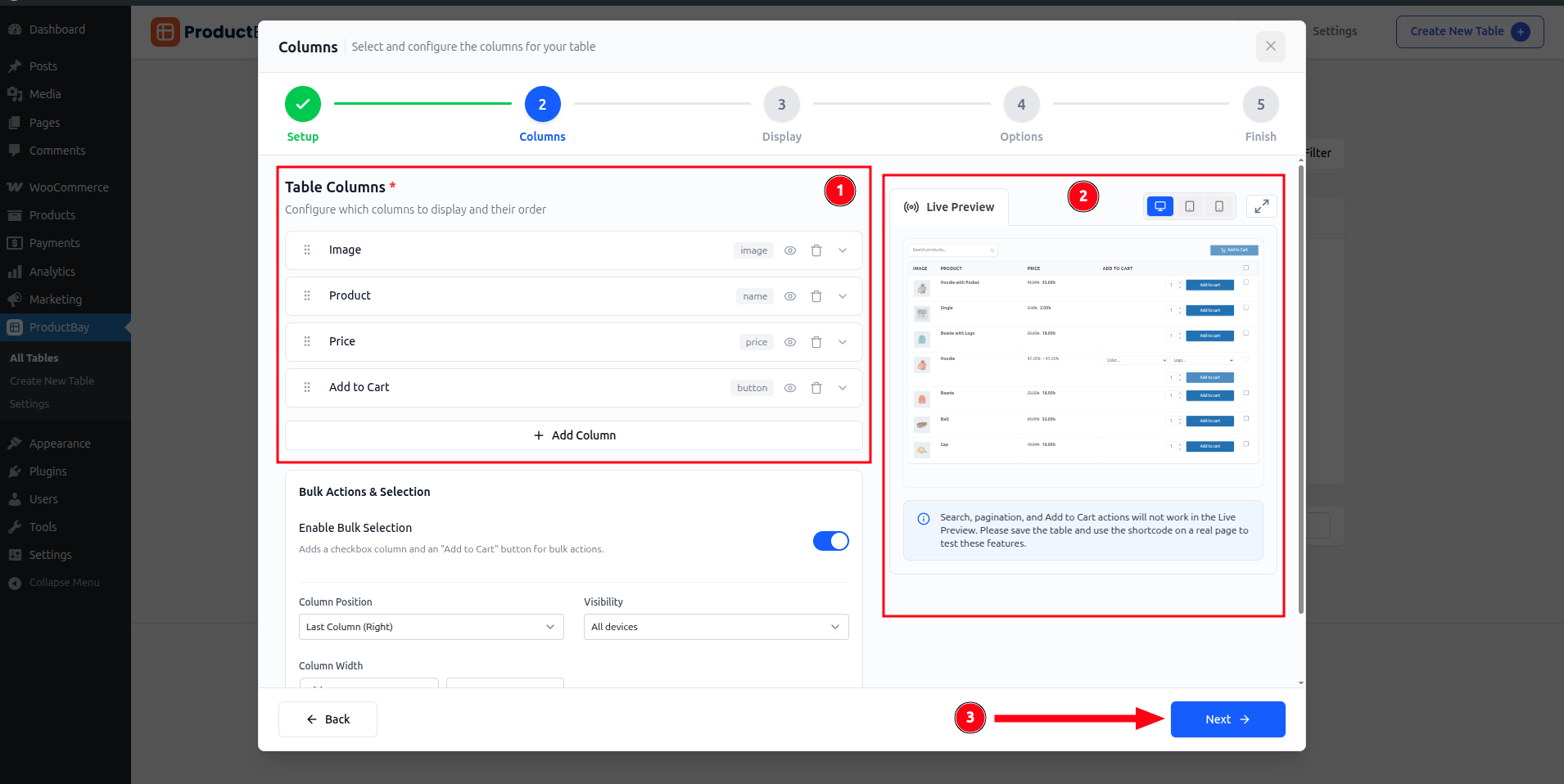 ProductBay Wizard Step 3