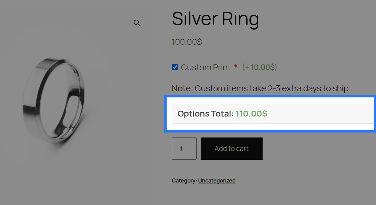 Option-level pricing in a choice field configuration accordion