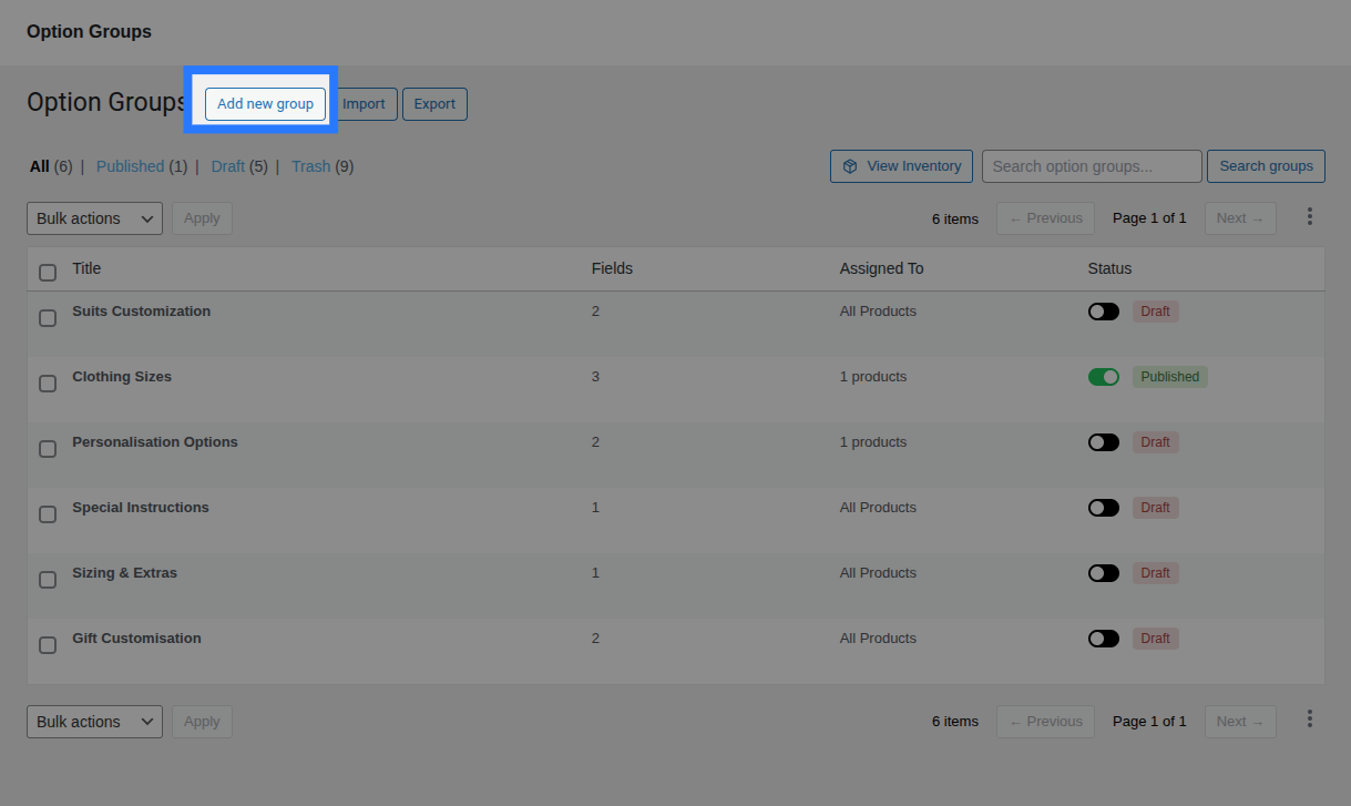 The Addon Builder with two configured fields — Text Input and Radio Buttons