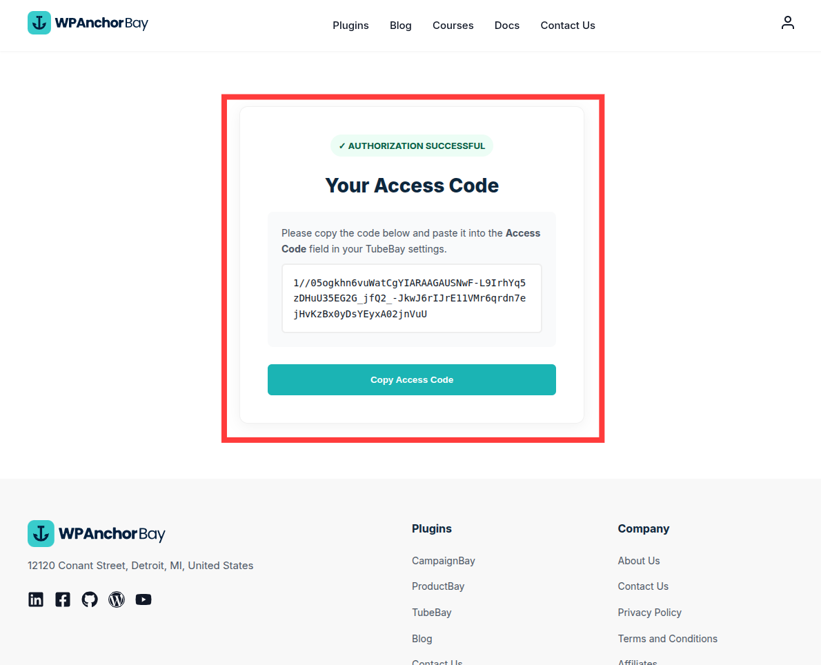 Proxy Access Code Page