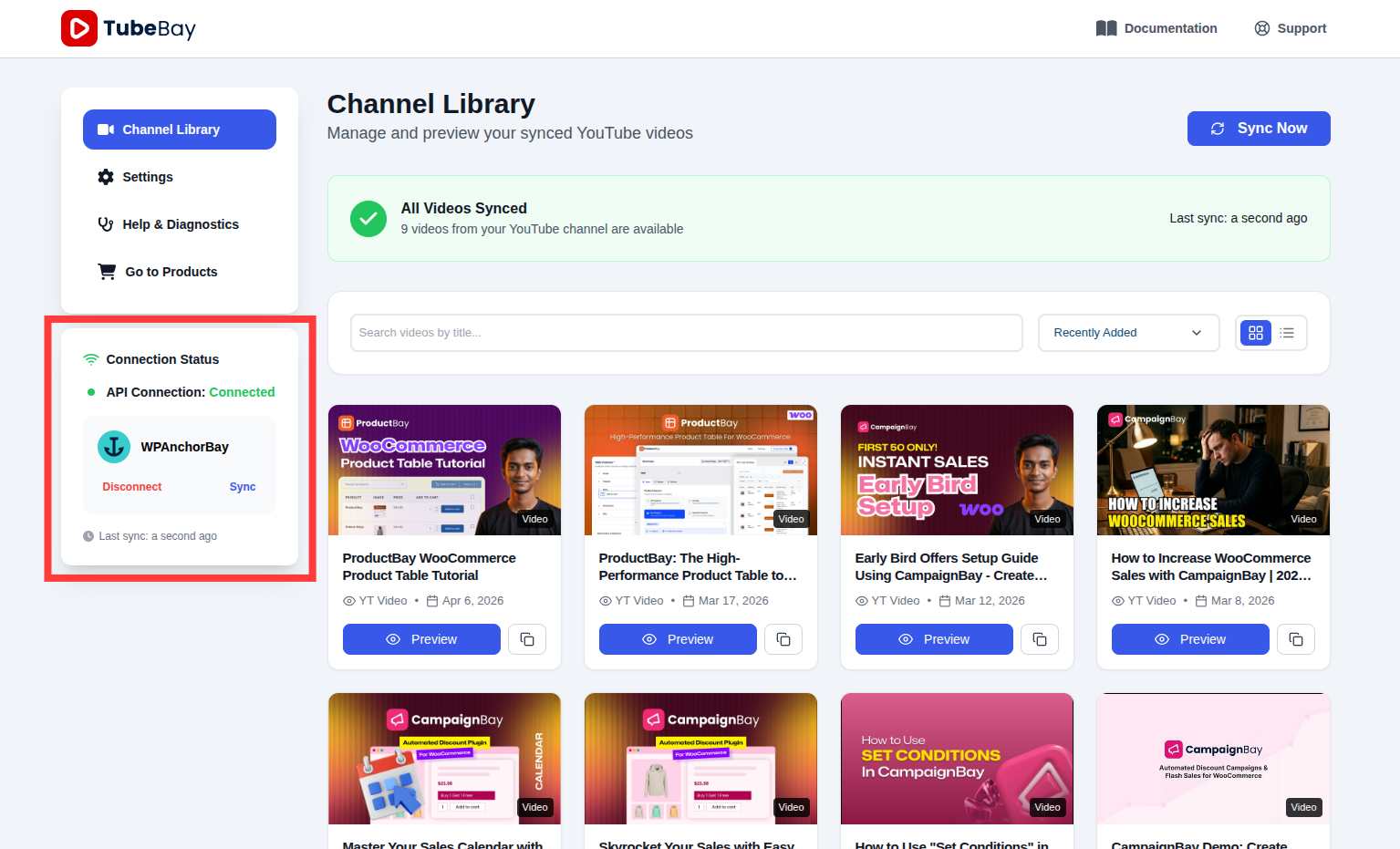 Dashboard Sync Status