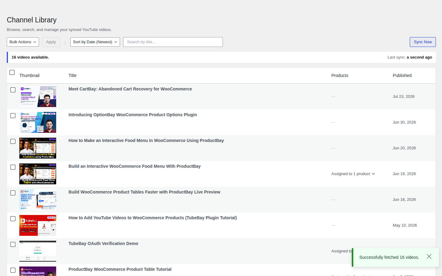 Sync Progress and Success