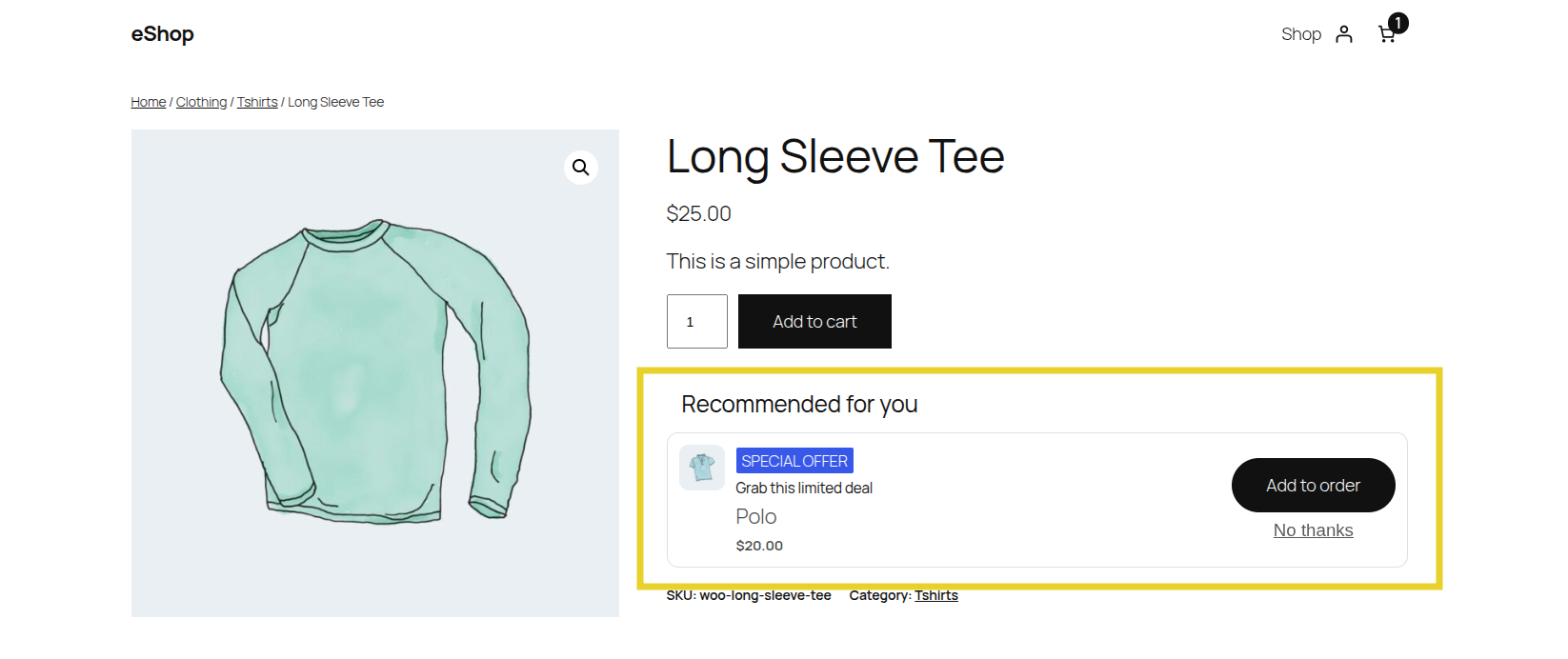 UpsellBay Storefront Product Page Offer