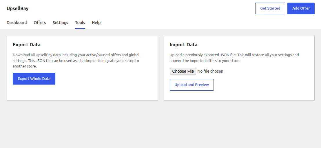UpsellBay - Tools Page